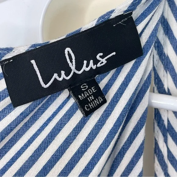 Lulu’s Teague Blue And White Striped Tie Front Dress - Picture 10 of 17